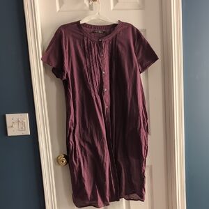 Purple Button-Down Dress